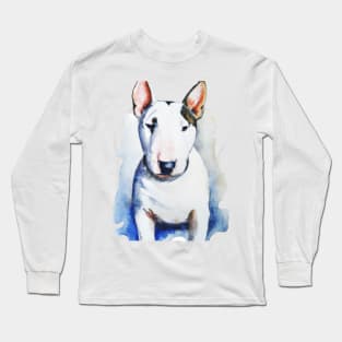 Miniature Bull Terrier Watercolor - Dog Lovers Long Sleeve T-Shirt